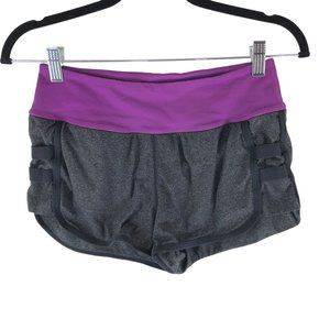 Lululemon Womens Running Shorts Gray Purple 6